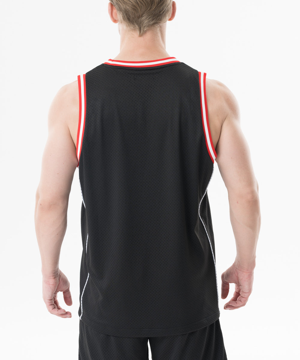 CRONOS Double-Layer Basketball Mesh Tank【BLACK×RED】