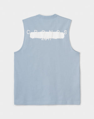 CRONOS Grunge Paint Stroke 大尺寸無袖上衣【L.BLUE】