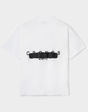 CRONOS Grunge Paint Stroke over size S/S TEE【WHITE】
