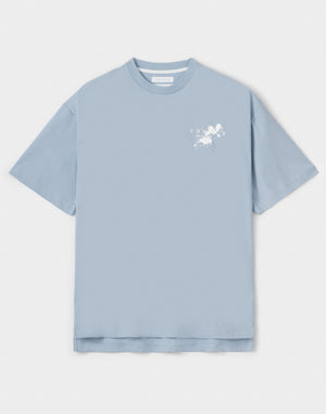 CRONOS Grunge Paint Stroke over size S/S TEE【L.BLUE】