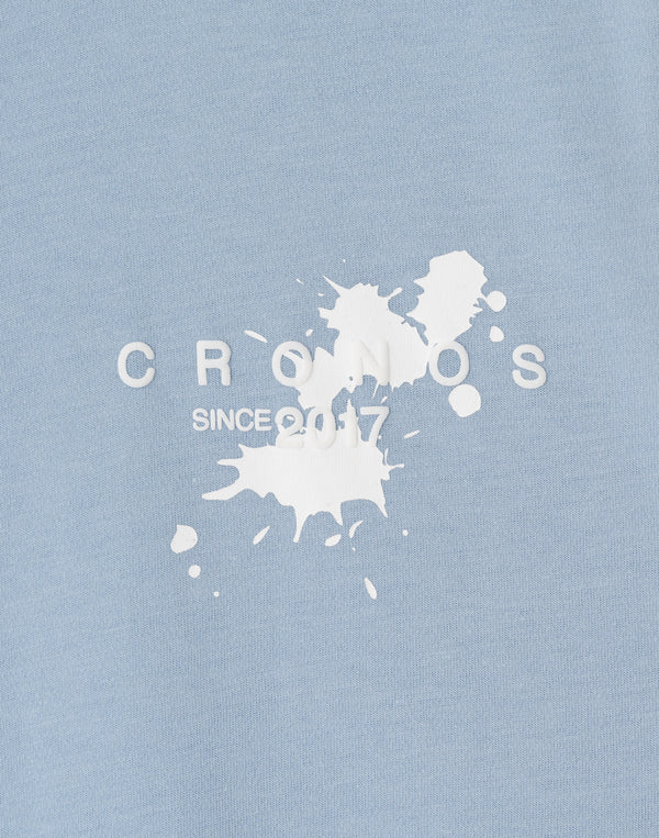 CRONOS Grunge Paint Stroke over size S/S TEE【L.BLUE】