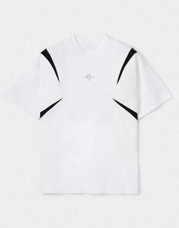 CRONOS Structured Panel over size S/S TEE【WHITE】