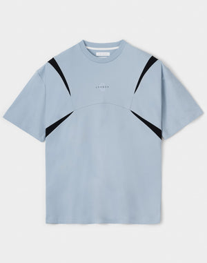 CRONOS Structured Panel over size S/S TEE【L.BLUE】