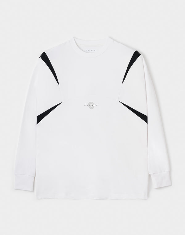 CRONOS Structured Panel over size L/S TEE【WHITE】