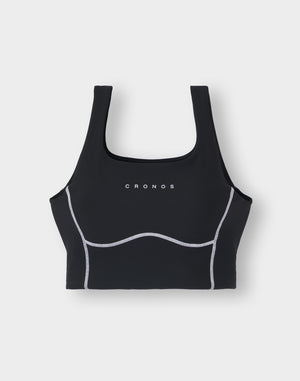 CRONOS WOMEN クールタッチリブブラ【ブラック】