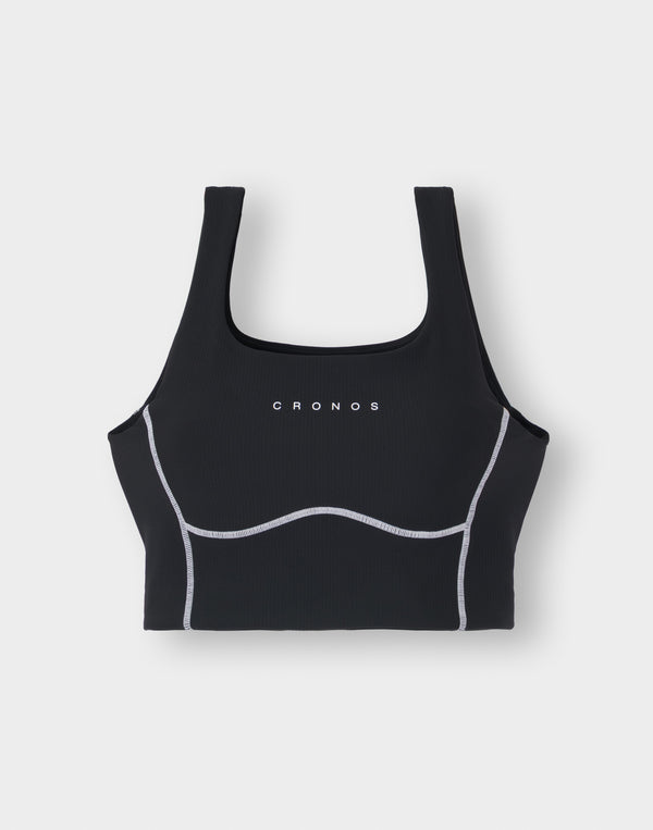 CRONOS WOMEN クールタッチリブブラ【ブラック】