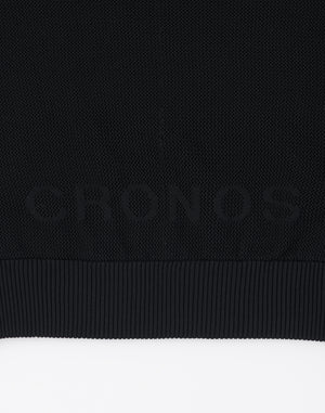 CRONOS WOMEN Summer Mesh Knit Zip Hoodie【BLACK】