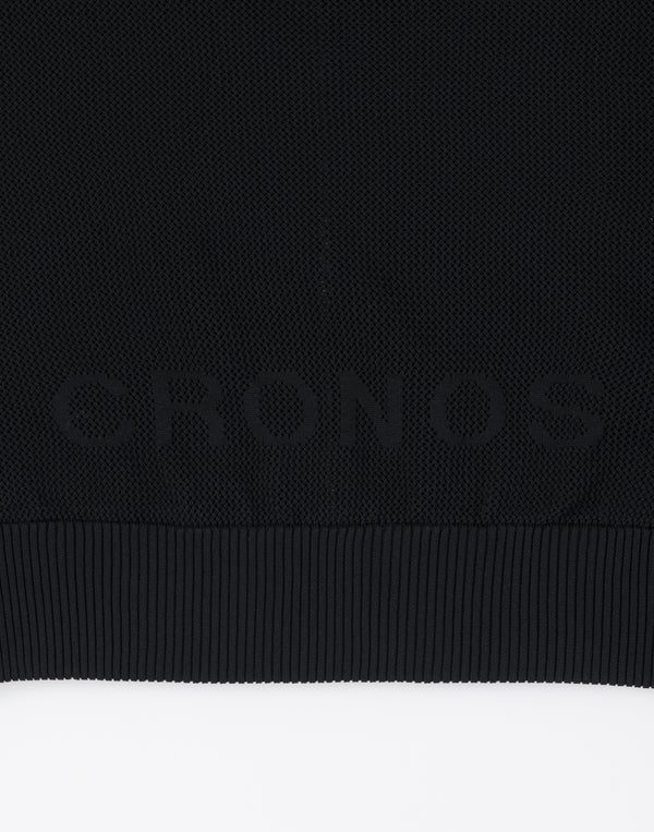 CRONOS WOMEN Summer Mesh Knit Zip Hoodie【BLACK】