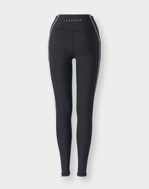 CRONOS WOMEN Cool Touch Rib Leggings【BLACK】