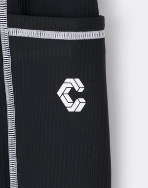 CRONOS WOMEN Cool Touch Rib Leggings【BLACK】
