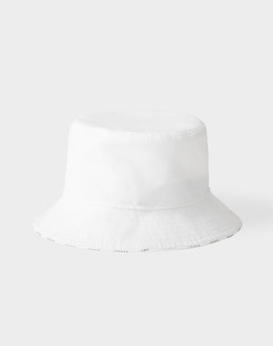 CRONOS WOMEN Contrast Edge Bucket Hat【WHITE】