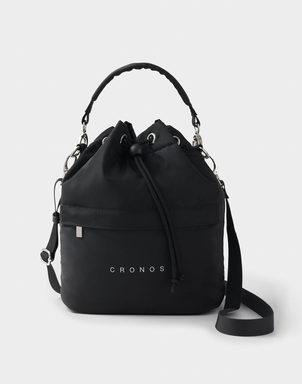 CRONOS WOMEN ナイロンドローストリングバッグ【ブラック】