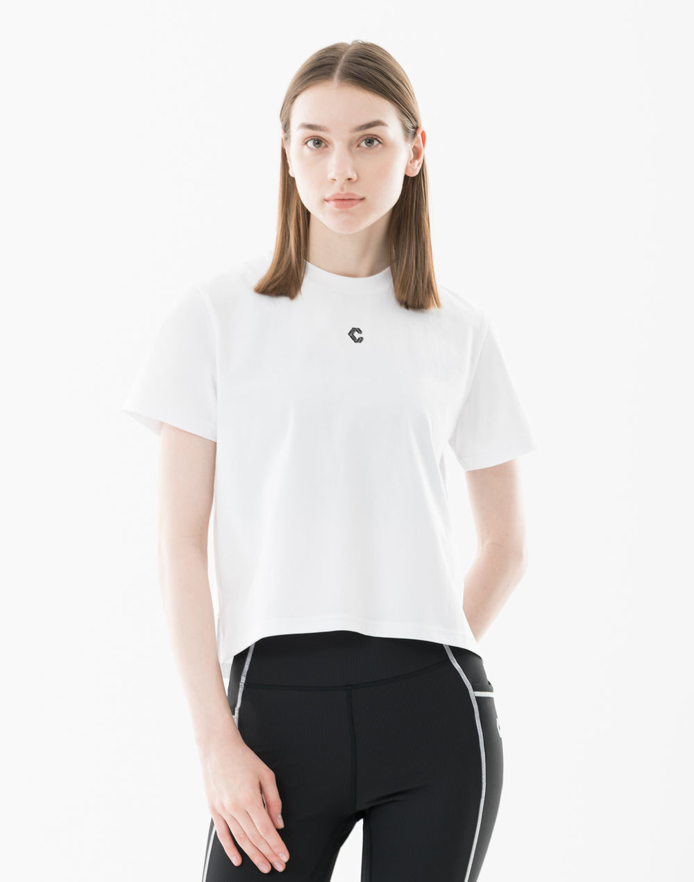 CRONOS WOMEN Active Cotton T-SHIRT【WHITE】
