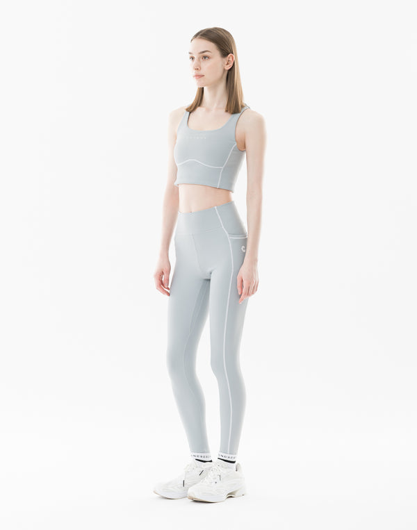 CRONOS WOMEN Cool Touch Rib Leggings【GRAY】