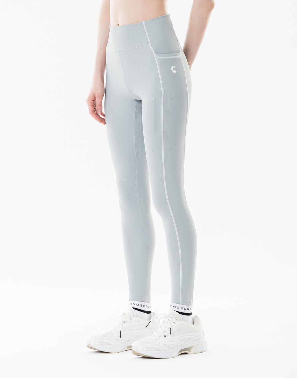 CRONOS WOMEN クールタッチリブレギンス【グレー】