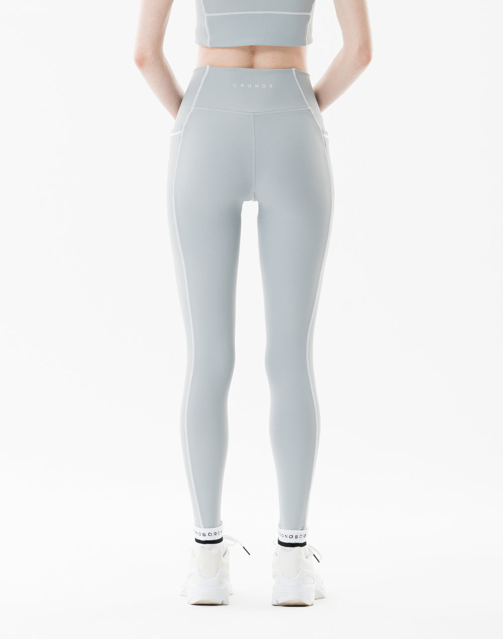 CRONOS WOMEN クールタッチリブレギンス【グレー】