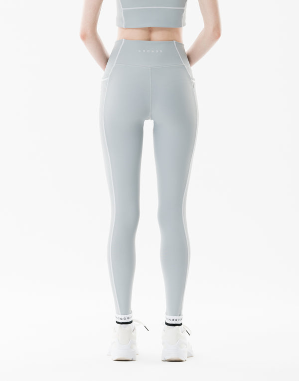 CRONOS WOMEN Cool Touch Rib Leggings【GRAY】