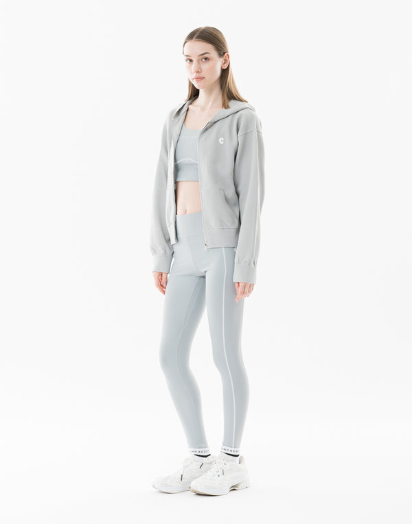 CRONOS WOMEN Cool Touch Rib Leggings【GRAY】