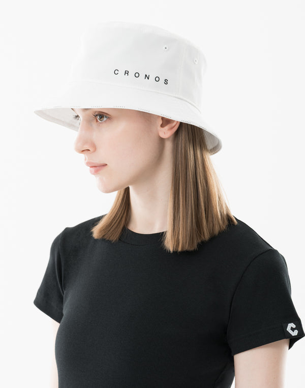 CRONOS WOMEN Contrast Edge Bucket Hat【WHITE】