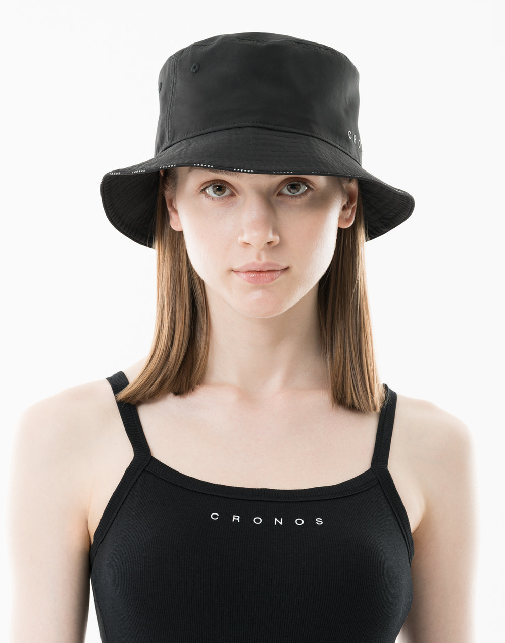 CRONOS WOMEN Contrast Edge Bucket Hat【BLACK】