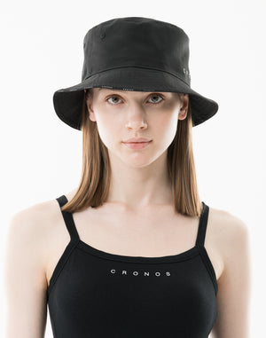 CRONOS WOMEN Contrast Edge Bucket Hat【BLACK】