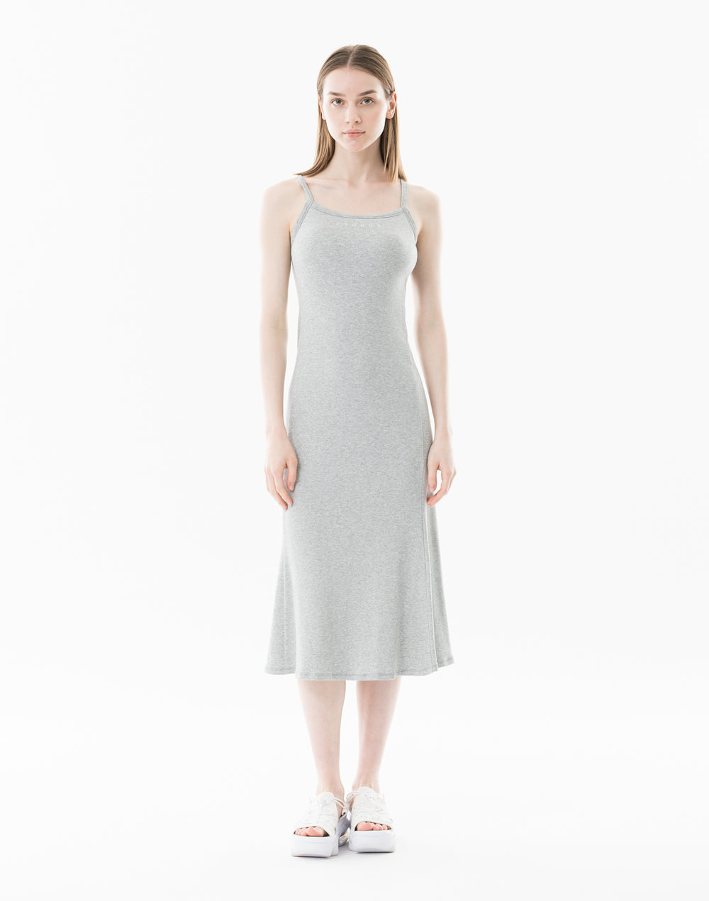 CRONOS WOMEN Soft Rib Cami Dress【GRAY】