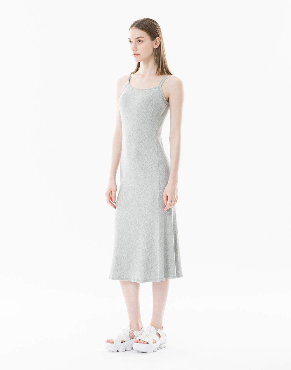 CRONOS WOMEN Soft Rib Cami Dress【GRAY】