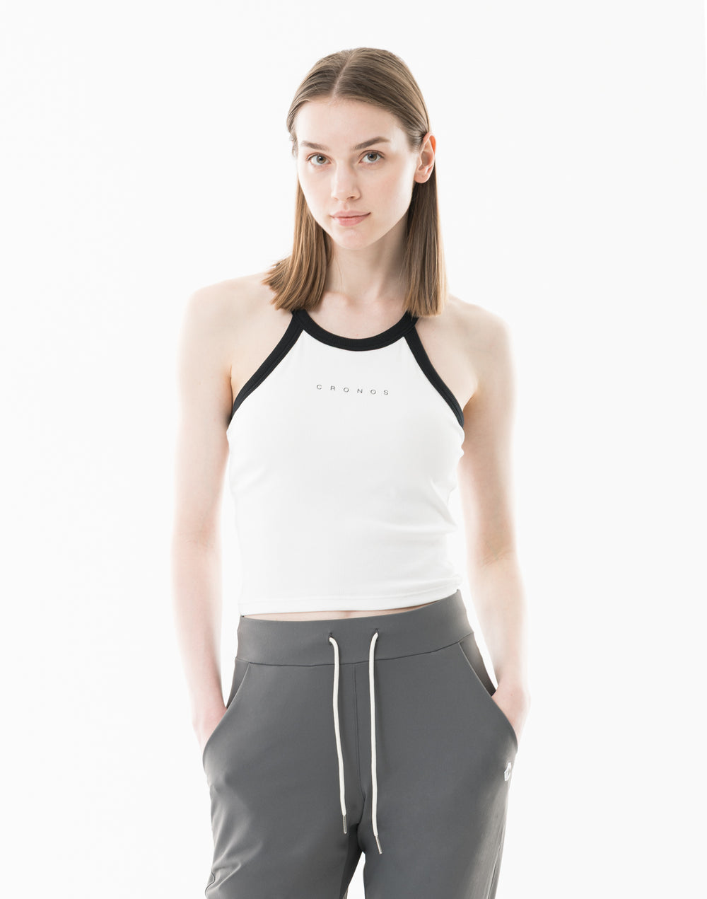 CRONOS WOMEN ホルターネックタンクトップ【ホワイト】