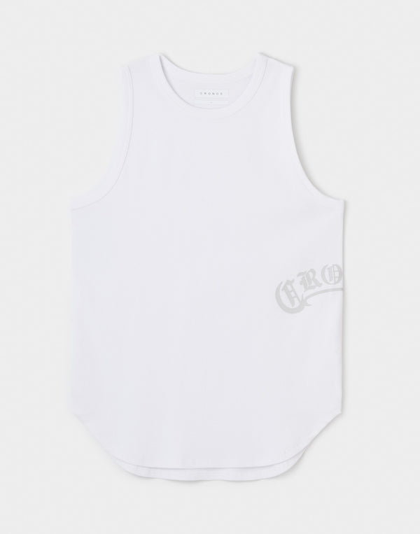 CRONOS RIB SIDE LOGO TANK TOP【WHITE】