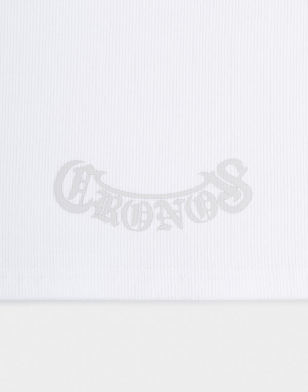 CRONOS RIB SIDE LOGO TANK TOP【WHITE】