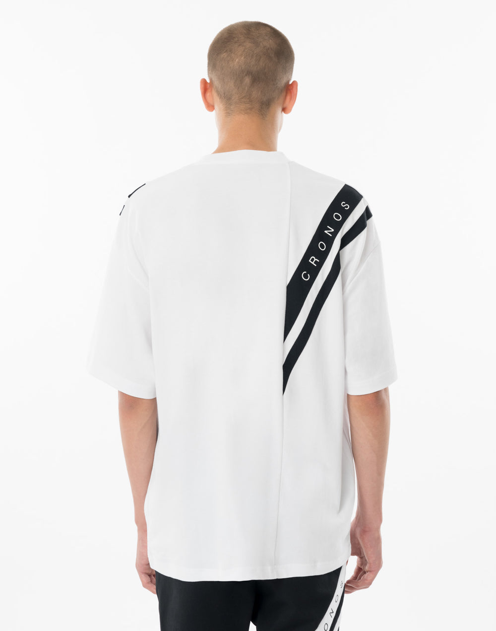 CRONOS SWITCHING OVERSIZE TEE【WHITE】