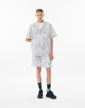 CRONOS ストレッチ オープンカラー S/S シャツ【WHITECAMO】