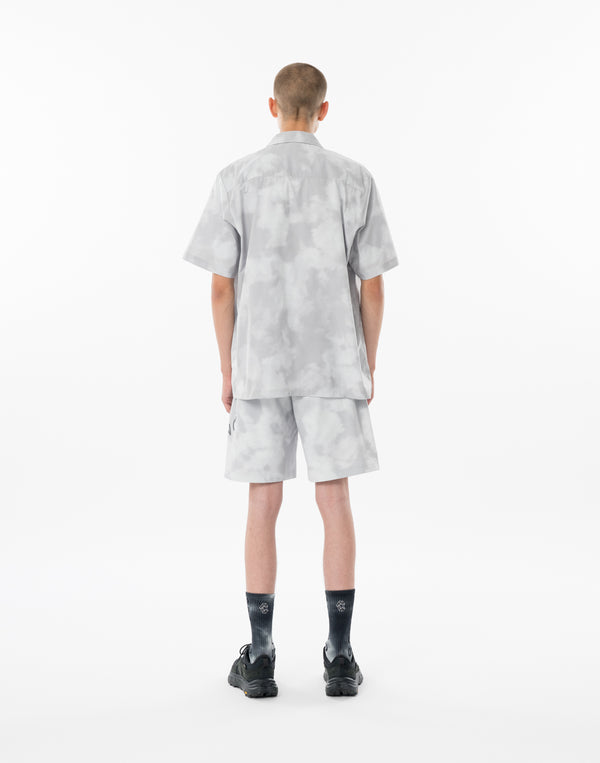 CRONOS ストレッチ オープンカラー S/S シャツ【WHITECAMO】