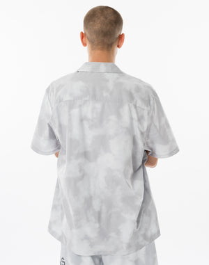 CRONOS ストレッチ オープンカラー S/S シャツ【WHITECAMO】