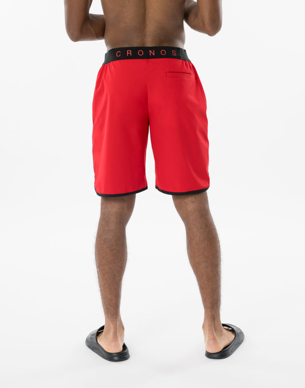 CRONOS CONTRAST WAIST Competition SHORTS【RED】