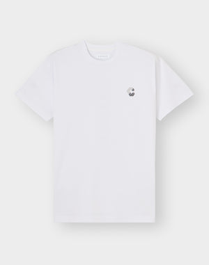 CRONOS Vertical Signature  Logo Regularfit T-SHIRT【WHITE】