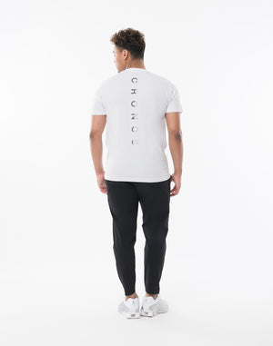 CRONOS Vertical Signature  Logo Regularfit T-SHIRT【WHITE】