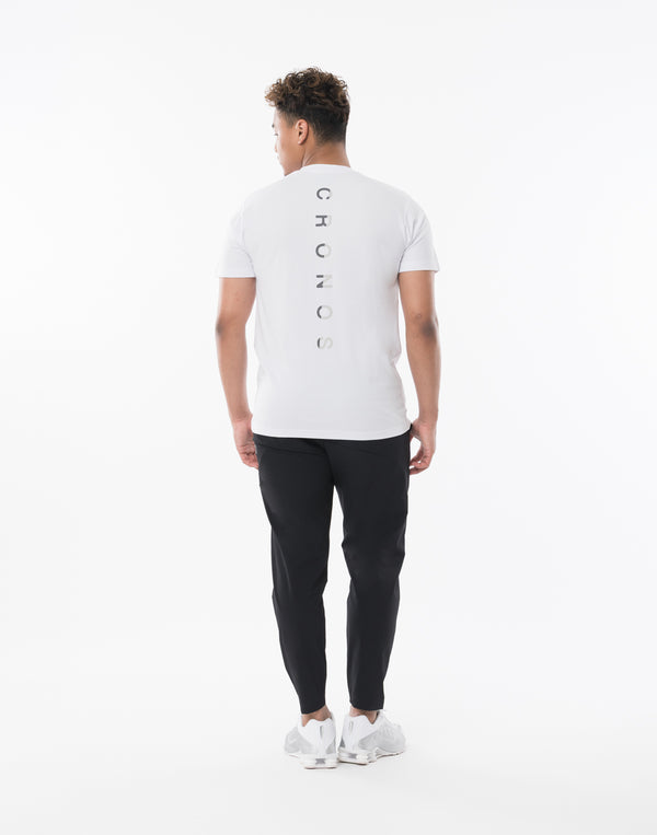 CRONOS Vertical Signature  Logo Regularfit T-SHIRT【WHITE】