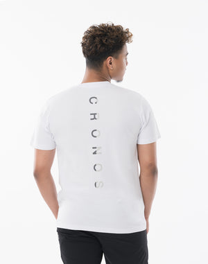 CRONOS Vertical Signature  Logo Regularfit T-SHIRT【WHITE】