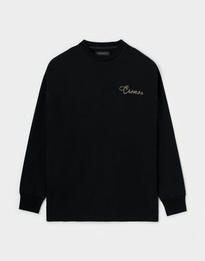 CRONOS SCRIPT SIDE L/S TEE 【BLACK】