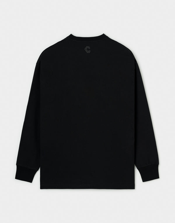 CRONOS SCRIPT SIDE L/S TEE 【BLACK】