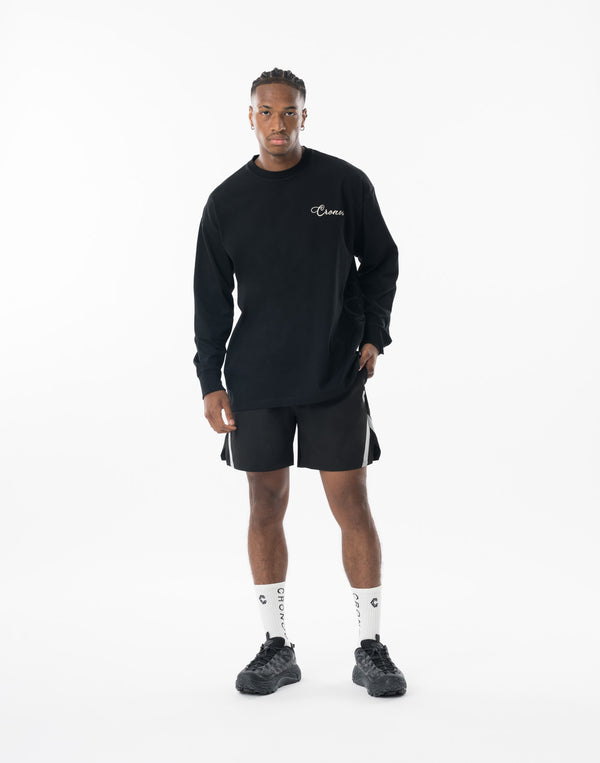 CRONOS SCRIPT SIDE L/S TEE 【BLACK】
