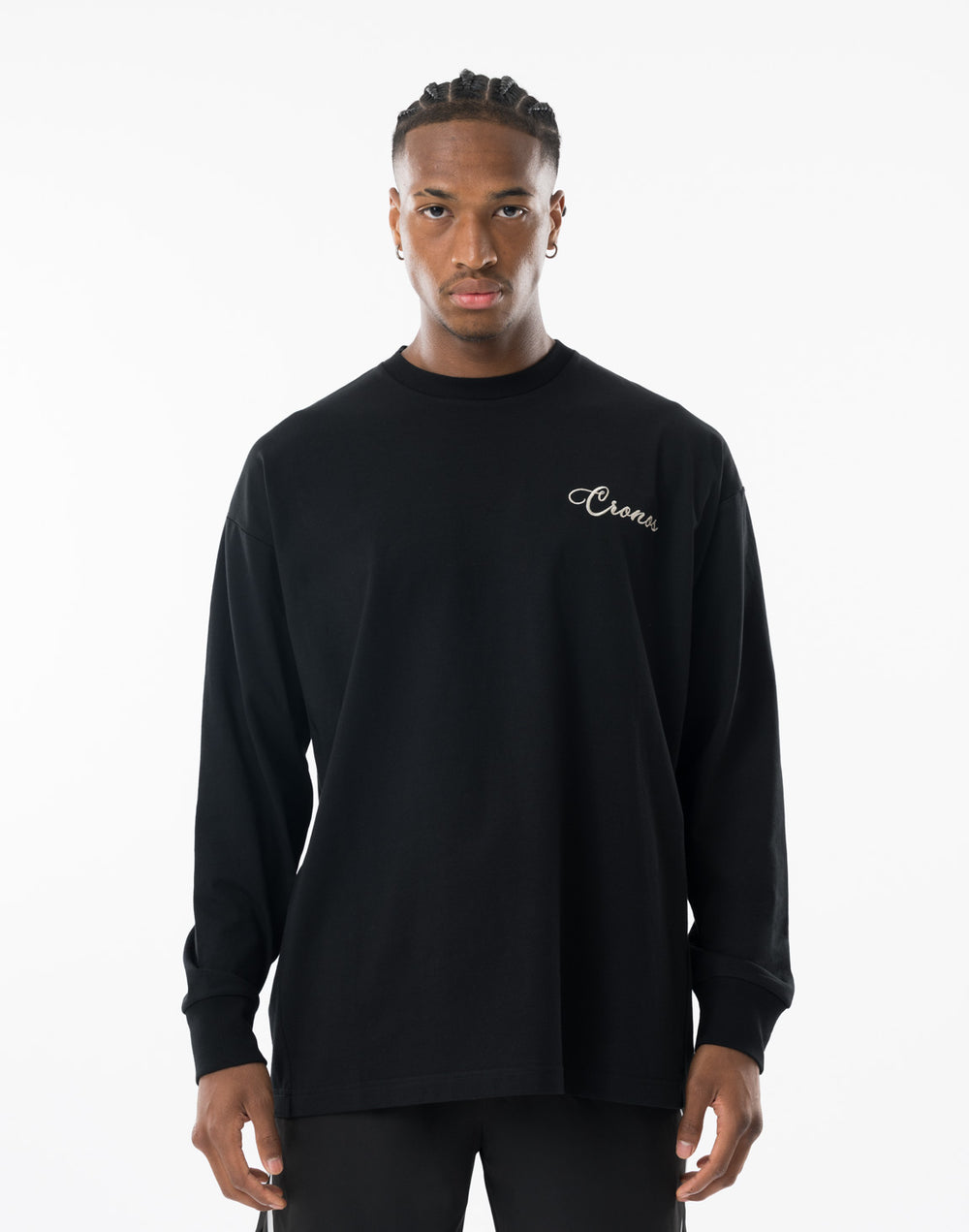 CRONOS SCRIPT SIDE L/S TEE 【BLACK】