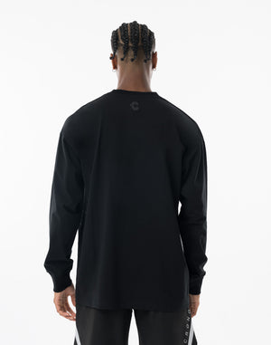 CRONOS SCRIPT SIDE L/S TEE 【BLACK】