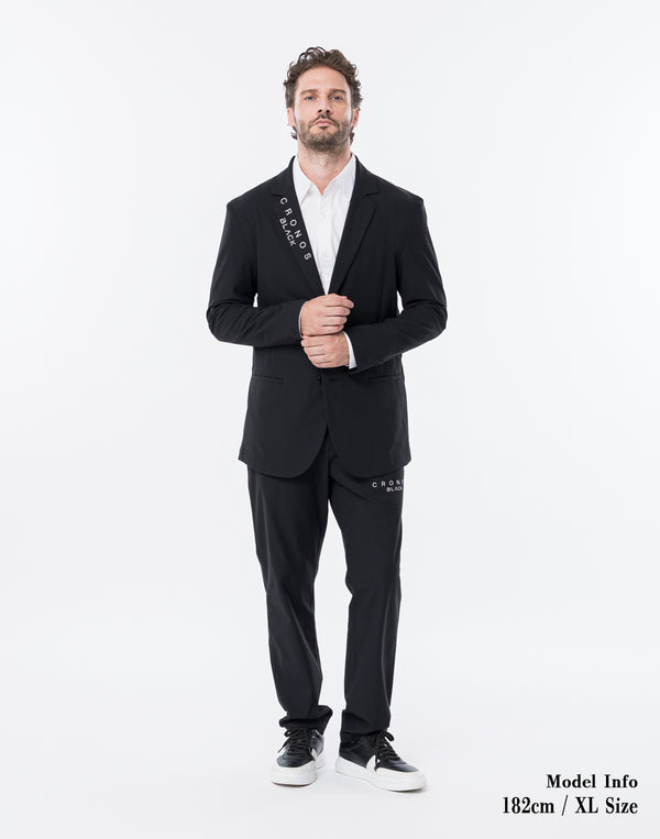 CRONOS BLACK ACTIVE FIT  PANTS【BLACK×WHITE】