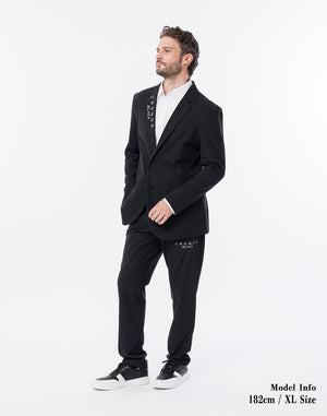 CRONOS BLACK ACTIVE FIT  PANTS【BLACK×WHITE】