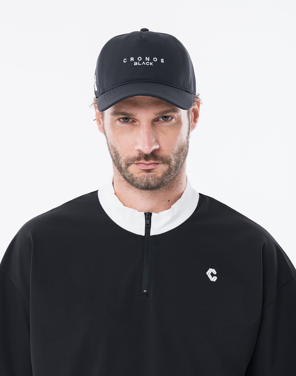 CRONOS BLACK MINIMAL LOGO CAP【BLACK】