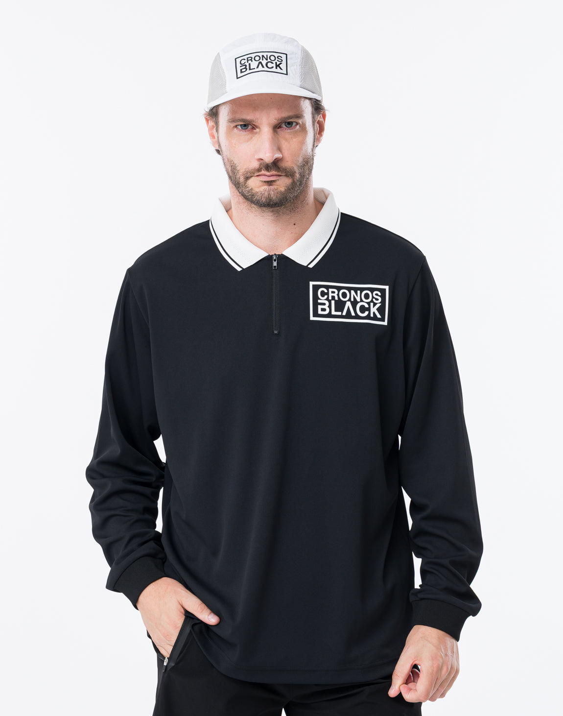 CRONOS SCRIPT L／S TEE Sサイズ　ブラック　完売品 ロンT CRONOS BLACK KNIT-NECK HALF ZIP L/S TEE【BLACK】