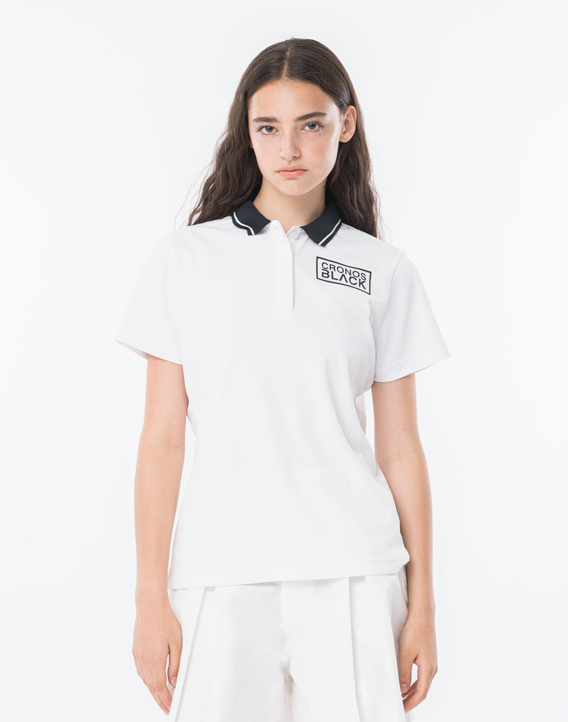 CRONOS BLACK WOMAN TECH PUNCHING Polo【WHITE】