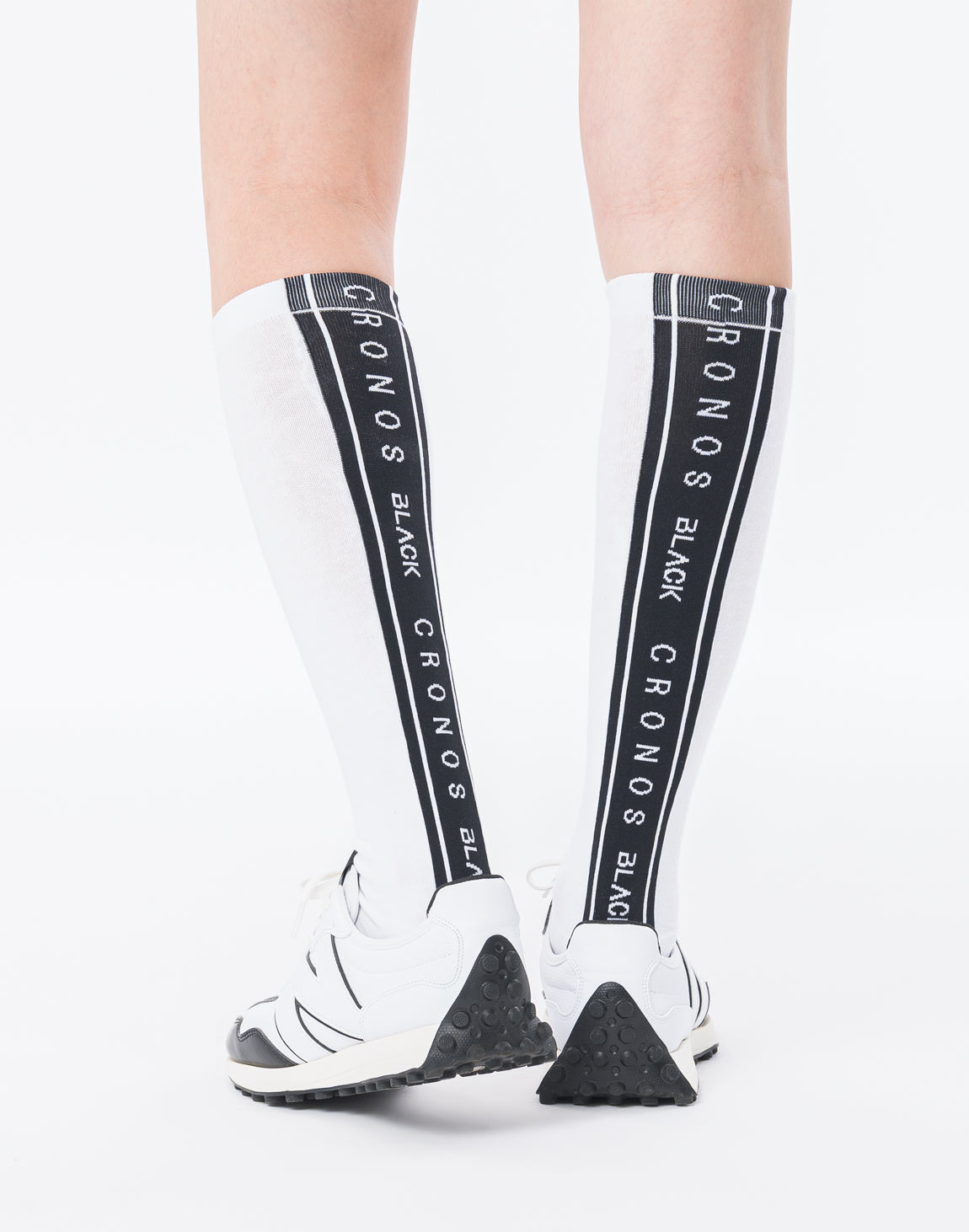 CRONOS ブラック ホワイト レギンス CRONOS WOMEN FRONT RIB LONG SLEEVE【BLACK】